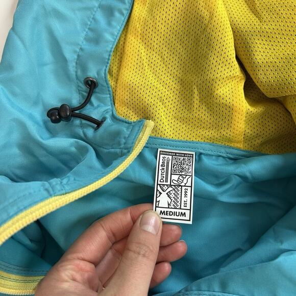 Dutch Bros Coffee Men Jacket M Blue Colorblock Windbreaker Hooded 1/4 Zip - Picture 6 of 9